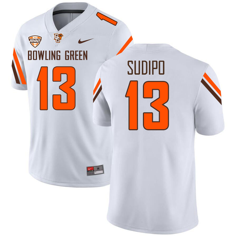 Bowling Green State Falcons #13 Mateo Sudipo College Football Jerseys Stitched-White